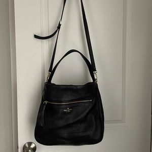 Kate spade pebbled leather black hobo